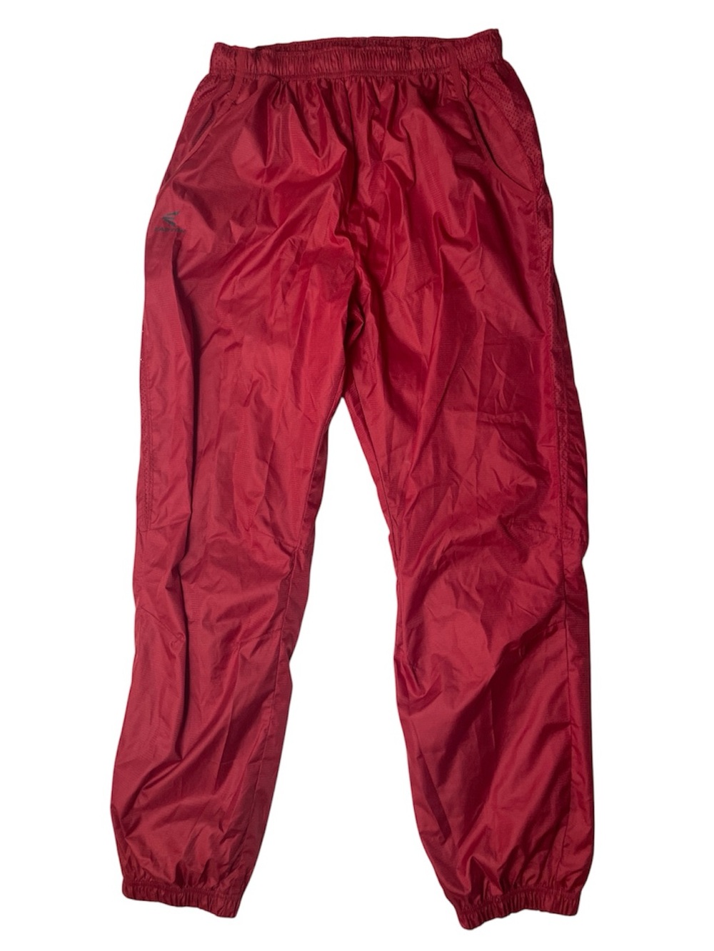 Retro Style Easton Red Nylon Track Pants Mesh Lined Zip Ankle Active Men’s L